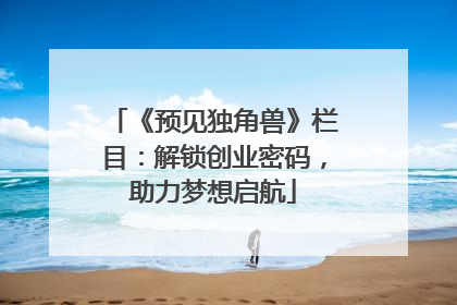 《预见独角兽》栏目：解锁创业密码，助力梦想启航