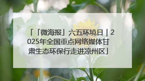「微海报」六五环境日｜2025年全国重点网络媒体甘肃生态环保行走进凉州区