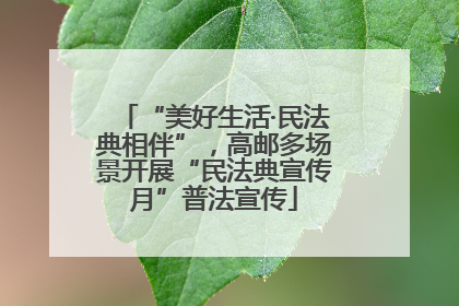 “美好生活·民法典相伴”，高邮多场景开展“民法典宣传月”普法宣传
