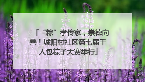 “粽”孝传家，崇德向善！城阳村社区第七届千人包粽子大赛举行