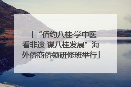 “侨约八桂·学中医 看非遗 谋八桂发展”海外侨商侨领研修班举行