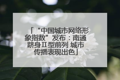 “中国城市网络形象指数”发布：南通跻身Ⅱ型前列 城市传播表现出色