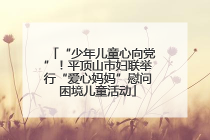 “少年儿童心向党”！平顶山市妇联举行“爱心妈妈”慰问困境儿童活动