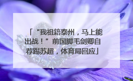 “我祖籍泰州，马上能出战！”前国脚毛剑卿自荐踢苏超，体育局回应