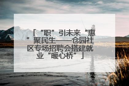“职”引未来“惠”聚民生——仓园社区专场招聘会搭建就业“暖心桥”
