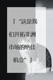 “这是我们开拓非洲市场的绝佳机会”