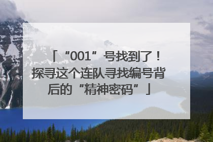“001”号找到了！探寻这个连队寻找编号背后的“精神密码”