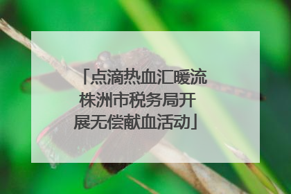 点滴热血汇暖流 株洲市税务局开展无偿献血活动