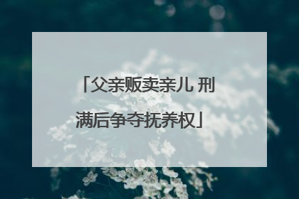 父亲贩卖亲儿 刑满后争夺抚养权