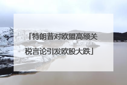特朗普对欧盟高额关税言论引发欧股大跌