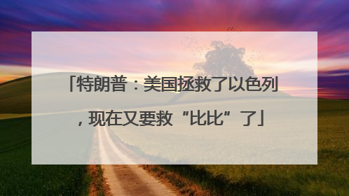 特朗普：美国拯救了以色列，现在又要救“比比”了
