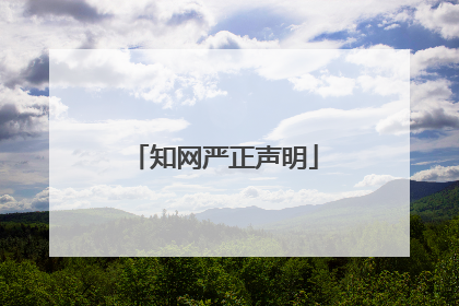 知网严正声明