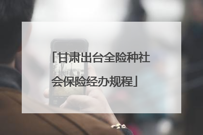 甘肃出台全险种社会保险经办规程