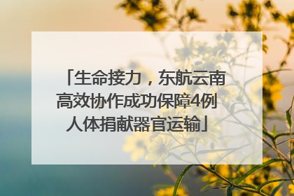 生命接力，东航云南高效协作成功保障4例人体捐献器官运输