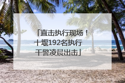直击执行现场！十堰192名执行干警凌晨出击