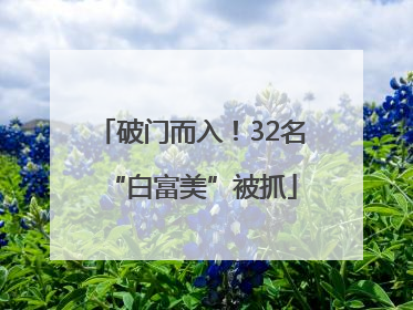 破门而入！32名“白富美”被抓
