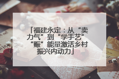 福建永定：从“卖力气”到“学手艺”“赈”能量激活乡村振兴内动力