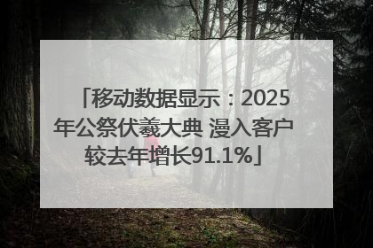 移动数据显示：2025年公祭伏羲大典 漫入客户较去年增长91.1%