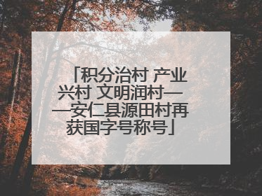 积分治村 产业兴村 文明润村——安仁县源田村再获国字号称号