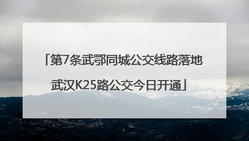 第7条武鄂同城公交线路落地 武汉K25路公交今日开通