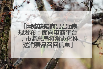 网购缺陷商品召回新规发布：面向电商平台，市监总局将常态化推送消费品召回信息