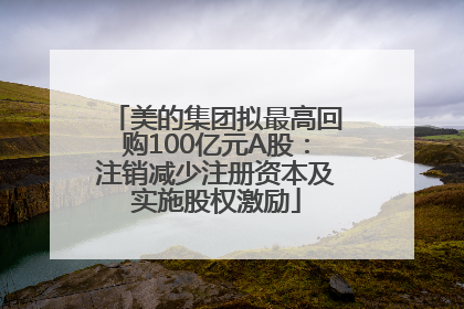美的集团拟最高回购100亿元A股：注销减少注册资本及实施股权激励