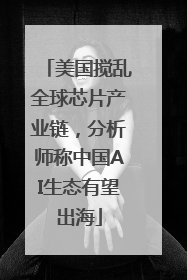 美国搅乱全球芯片产业链，分析师称中国AI生态有望出海