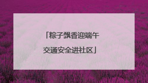 粽子飘香迎端午 交通安全进社区