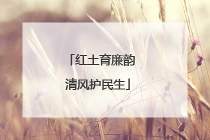 红土育廉韵 清风护民生