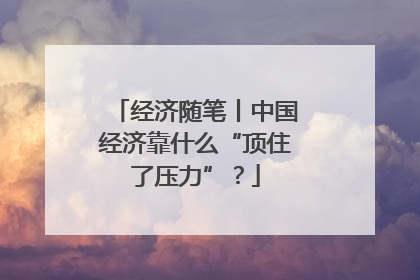 经济随笔丨中国经济靠什么“顶住了压力”？