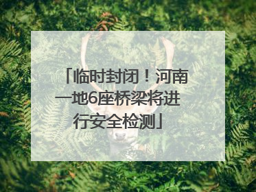 临时封闭！河南一地6座桥梁将进行安全检测