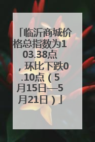 临沂商城价格总指数为103.38点，环比下跌0.10点（5月15日—5月21日）