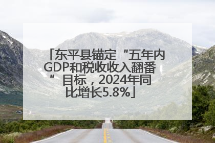 东平县锚定“五年内GDP和税收收入翻番”目标，2024年同比增长5.8%