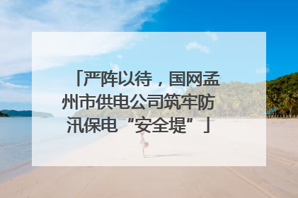 严阵以待，国网孟州市供电公司筑牢防汛保电“安全堤”