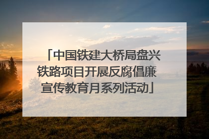 中国铁建大桥局盘兴铁路项目开展反腐倡廉宣传教育月系列活动