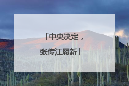 中央决定，张传江履新