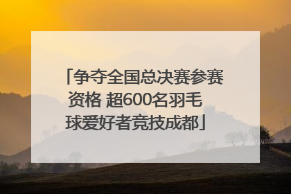 争夺全国总决赛参赛资格 超600名羽毛球爱好者竞技成都
