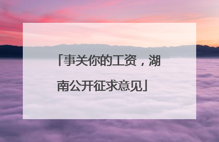 事关你的工资，湖南公开征求意见