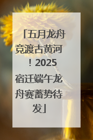 五月龙舟竞渡古黄河！2025宿迁端午龙舟赛蓄势待发