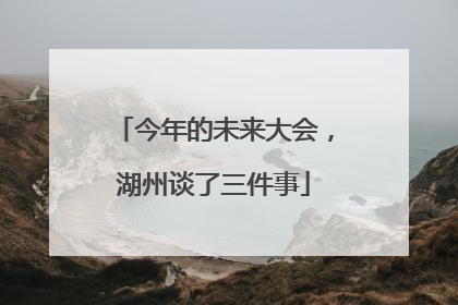 今年的未来大会，湖州谈了三件事