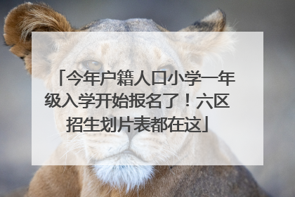 今年户籍人口小学一年级入学开始报名了！六区招生划片表都在这