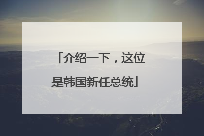 介绍一下，这位是韩国新任总统
