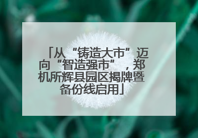 从“铸造大市”迈向“智造强市”，郑机所辉县园区揭牌暨备份线启用
