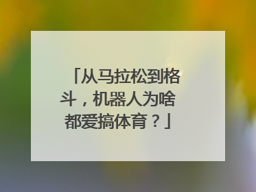 从马拉松到格斗，机器人为啥都爱搞体育？