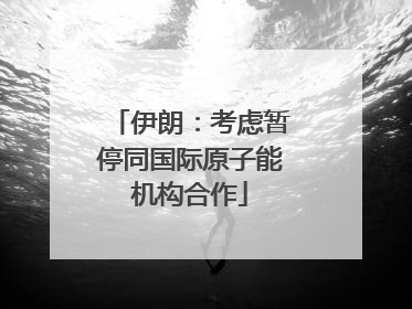 伊朗：考虑暂停同国际原子能机构合作
