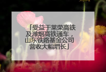 受益于莱荣高铁及潍烟高铁通车，山东铁路基金公司营收大幅增长