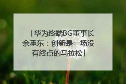 华为终端BG董事长余承东：创新是一场没有终点的马拉松