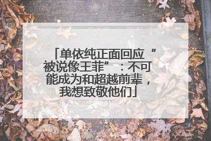 单依纯正面回应“被说像王菲”：不可能成为和超越前辈，我想致敬他们