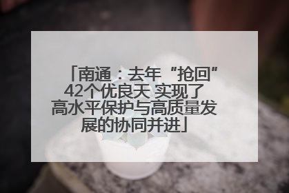 南通：去年“抢回”42个优良天 实现了高水平保护与高质量发展的协同并进