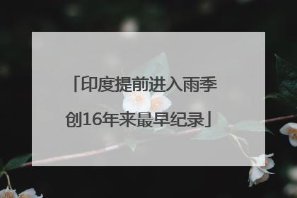 印度提前进入雨季 创16年来最早纪录
